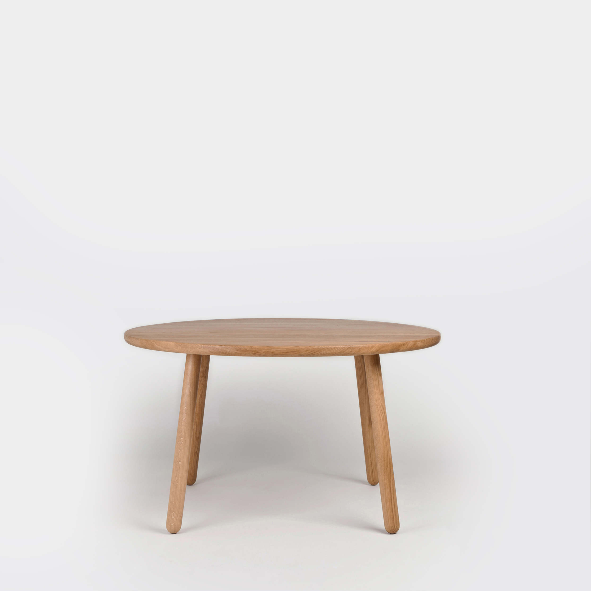 Round oak or lacquered ash dining table 1.3m or 1.6m