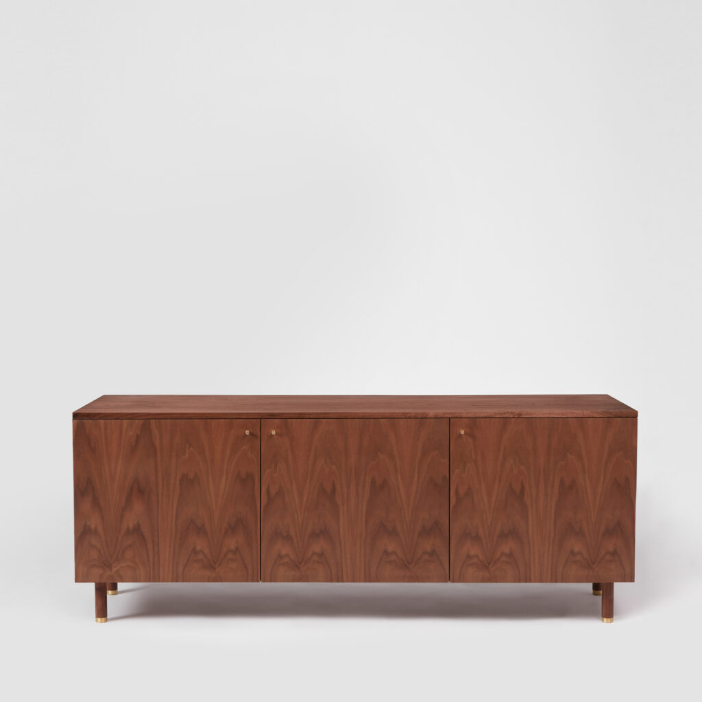 3 door walnut side boardboard two