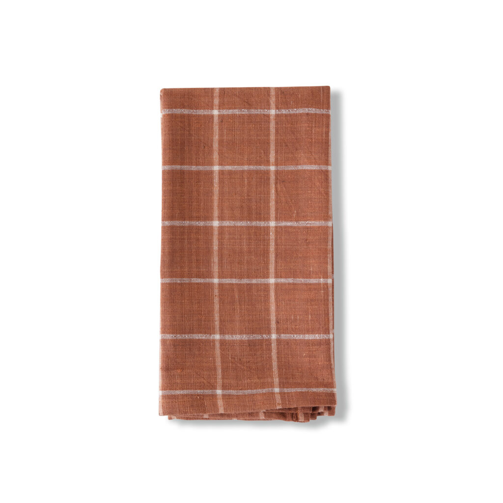 Rust cotton checked napkins