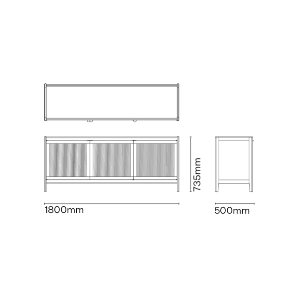 Davenport Sideboard with Glass Diagram